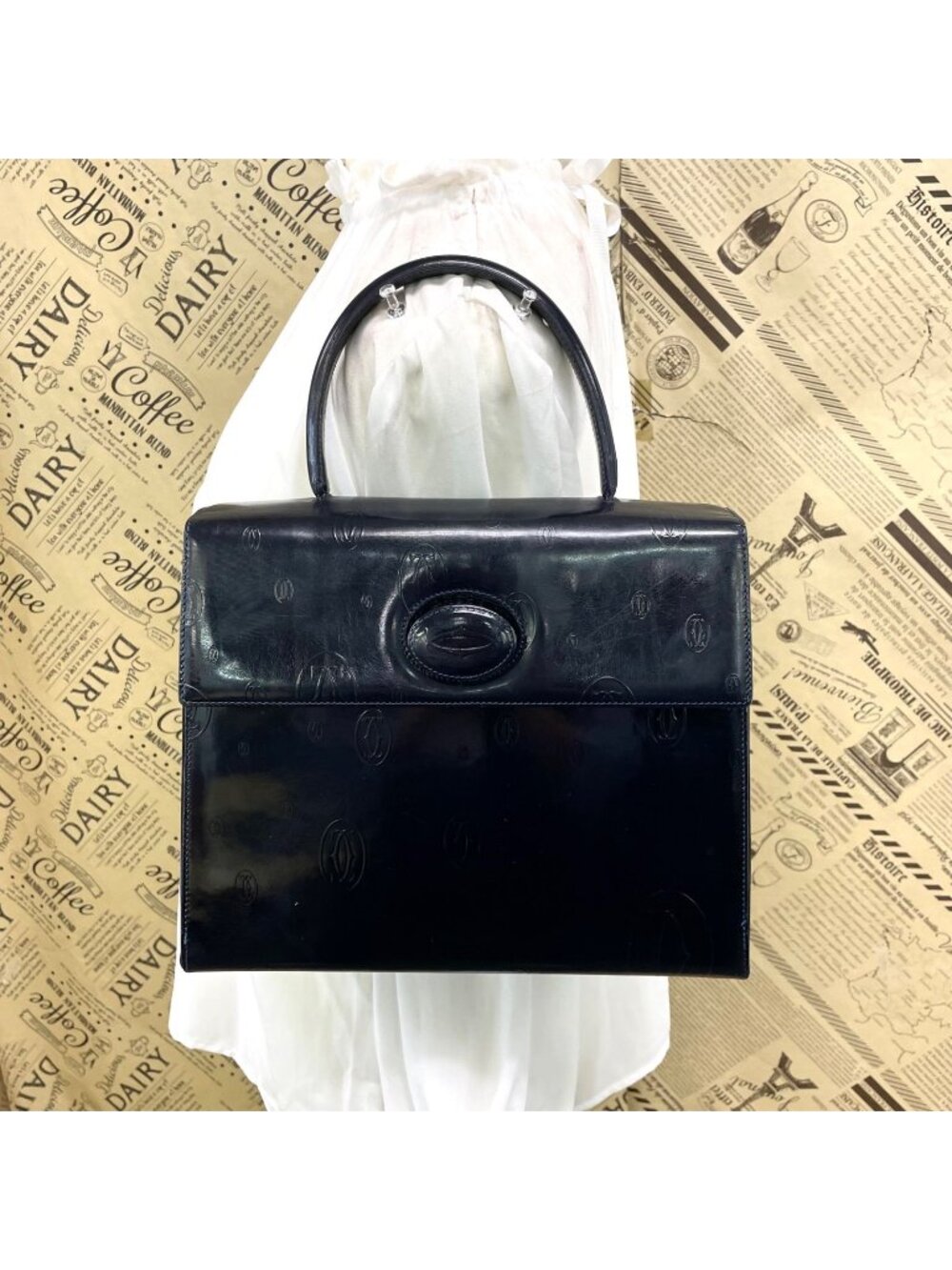 Cartier Handbag Happy Birthday Black Lock Business
